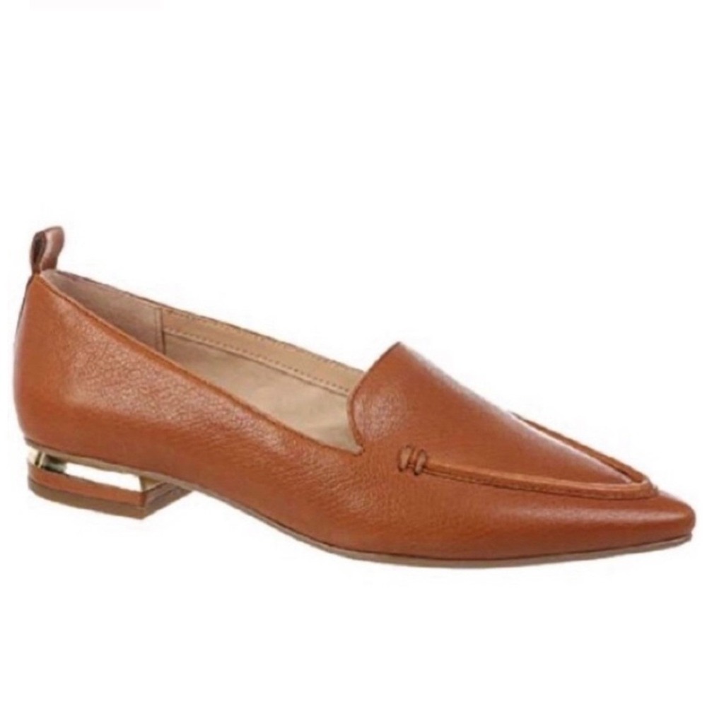 Franco Sarto Susie Loafers Womens 8 Cognac Brown NWOT Leather Pointed Flats